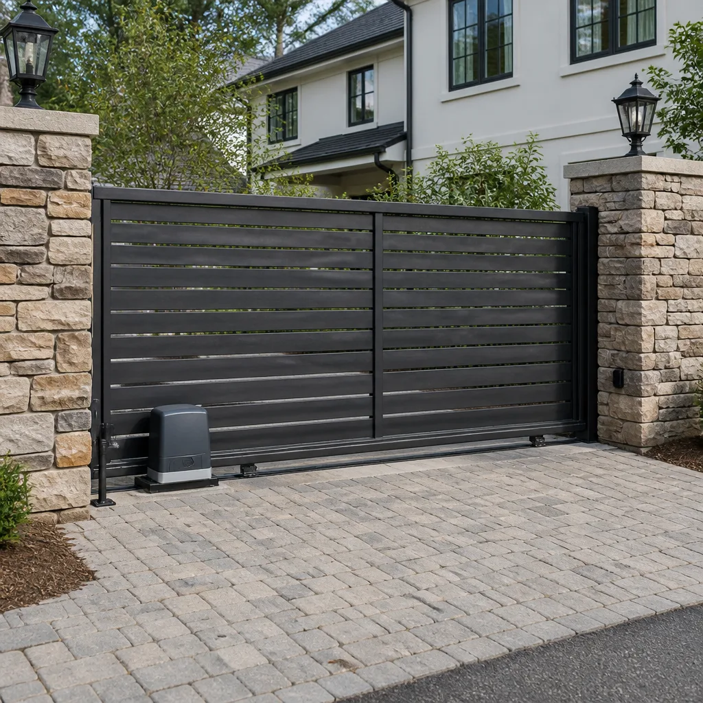 Sliding driveway gates